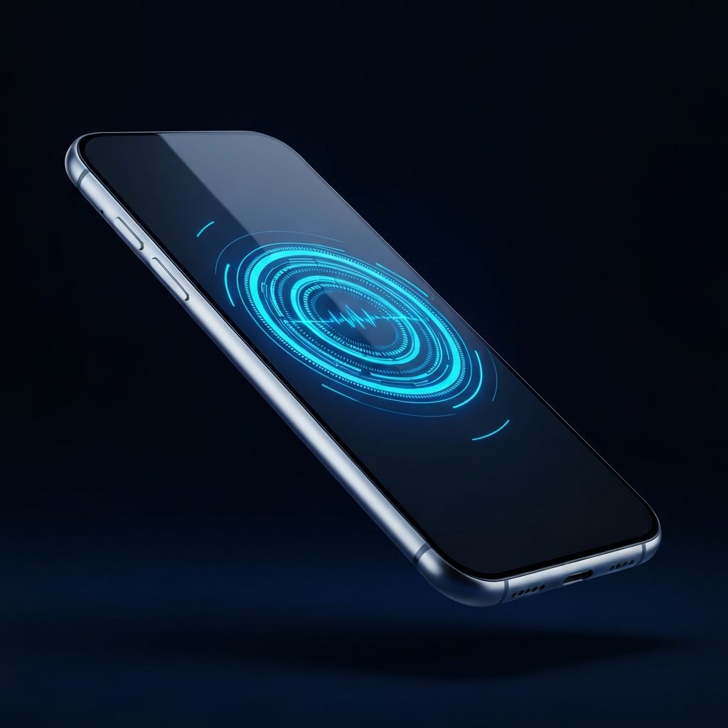 Smartphone exibindo painel de performance digital